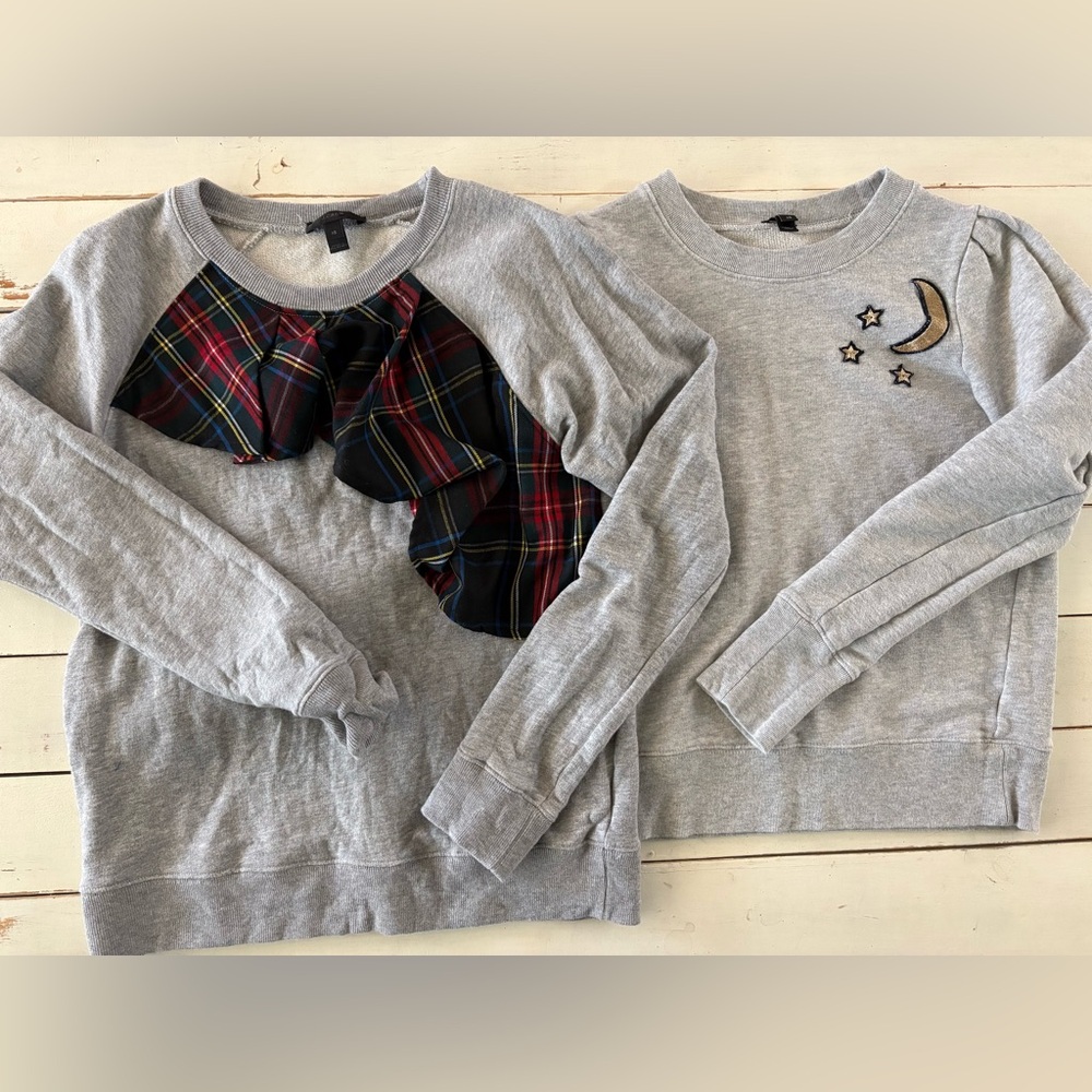 Two J. Crew Gray XS Sweatshirts, XS